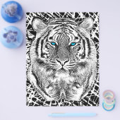 Black and White Blue Eyes Tiger Graphic Flyer (Enkel)