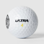Black and White Blue Eyes Tiger Graphic Golfballen (Logo)