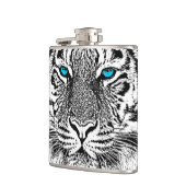 Black and White Blue Eyes Tiger Graphic Heupfles (Links)