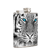 Black and White Blue Eyes Tiger Graphic Heupfles (Rechts)