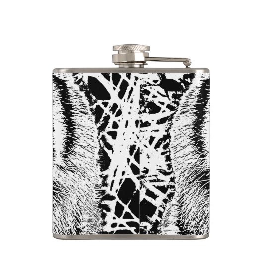 Black and White Blue Eyes Tiger Graphic Heupfles (Achterkant)