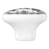 Black and White Blue Eyes Tiger Graphic Keramische Knop (Zijkant)