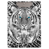 Black and White Blue Eyes Tiger Graphic Klembord (Voorkant)