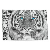 Black and White Blue Eyes Tiger Graphic Kussensloop (Achterkant-Rechts)