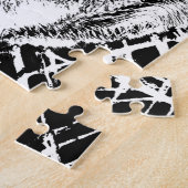 Black and White Blue Eyes Tiger Graphic Legpuzzel (Zijkant)