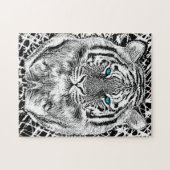 Black and White Blue Eyes Tiger Graphic Legpuzzel (Horizontaal)