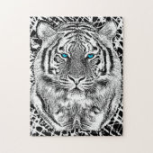 Black and White Blue Eyes Tiger Graphic Legpuzzel (Verticaal)