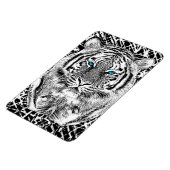 Black and White Blue Eyes Tiger Graphic Magneet (Linkerzijde)
