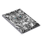 Black and White Blue Eyes Tiger Graphic Notitieboek (Rechterzijde)