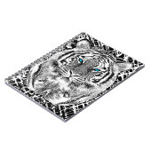 Black and White Blue Eyes Tiger Graphic Notitieboek (Linkerzijde)