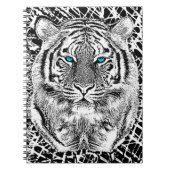 Black and White Blue Eyes Tiger Graphic Notitieboek (Voorkant)