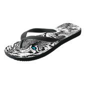 Black and White Blue Eyes Tiger Graphic Teenslippers (Schuin)