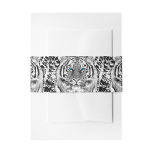 Black and White Blue Eyes Tiger Graphic Uitnodigingen Wikkel