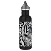 Black and White Blue Eyes Tiger Graphic Waterfles (Links)