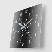 Black and White Blue Numbers Accent Vierkante Klok (Hoek)