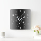 Black and White Blue Numbers Accent Vierkante Klok (Huis)