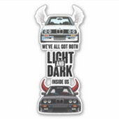Black and white BMW E30 Sticker (Voorkant)