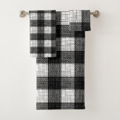 Black and White Bold Checkered Plaid Design Bad Handdoek (Insitu)
