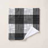 Black and White Bold Checkered Plaid Design Bad Handdoek (Wasdoekje)