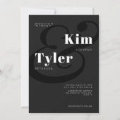 Black and white bold typography names wedding kaart (Voorkant)