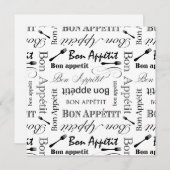 Black and White Bon Appetit  Kaart (Voorkant / Achterkant)