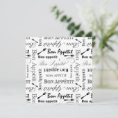Black and White Bon Appetit  Kaart (Staand voorkant)