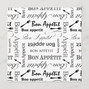 Black and White Bon Appetit  Kaart