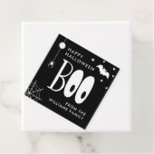 Black and White Boo Happy Halloween Bedankjes Labels (In situ)