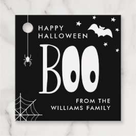 Black and White Boo Happy Halloween Bedankjes Labels