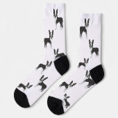 Black and White Boston Terrier Cartoon Dog Pattern Sokken (Links)
