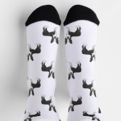 Black and White Boston Terrier Cartoon Dog Pattern Sokken (Top)