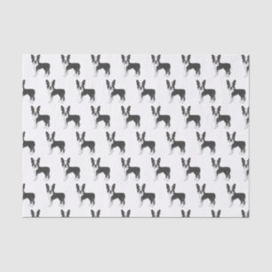 Black and White Boston Terrier Cartoon Dog Pattern Tissuepapier