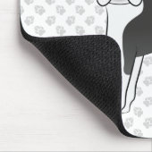 Black and White Boston Terrier Cartoon Dog & Paws Muismat (Hoek)