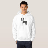 Black and White Boston Terrier Dog Illustratie Hoodie (Voorkant volledig)