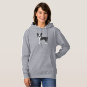 Black and White Boston Terrier Dog Illustratie Hoodie (Voorkant volledig)