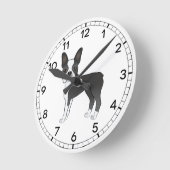 Black and White Boston Terrier Dog Illustratie Ronde Klok (Hoek)