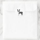 Black and White Boston Terrier Dog Illustratie Ronde Sticker (Tas)