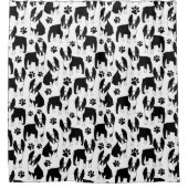 Black and White Boston Terrier Douchegordijn (Voorkant)