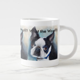 BLACK AND WHITE BOSTON TERRIER GROTE KOFFIEKOP
