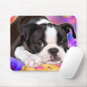 Black and White Boston Terrier Mousepad Muismat (Met muis)
