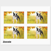 Black and White Boston Terrier Rechthoekige Sticker (Vel)