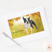 Black and White Boston Terrier Rechthoekige Sticker (Envelop)