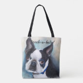 BLACK AND WHITE BOSTON TERRIER TOTE BAG (Achterkant)
