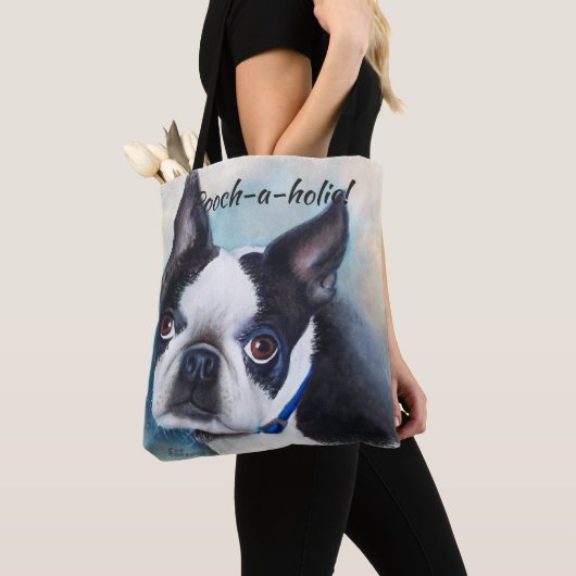 BLACK AND WHITE BOSTON TERRIER TOTE BAG (Dichtbij)