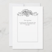 Black and White Botanical Daisy Garden Wedding Bedankkaart (Achterkant)