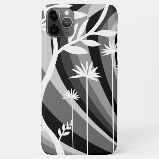 Black and White Botanical Illustration Curved Back Case-Mate iPhone Case (Achterkant)
