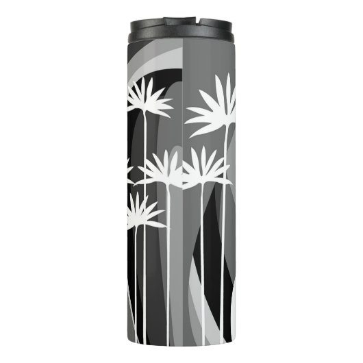 Black and White Botanical Illustration Thermosbeker (Achterkant)