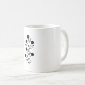 Black and White Botanical Line Art Koffiemok (Voorkant rechts)