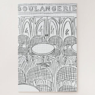 Black and White Boulangerie Jigzaag Puzzle Legpuzzel