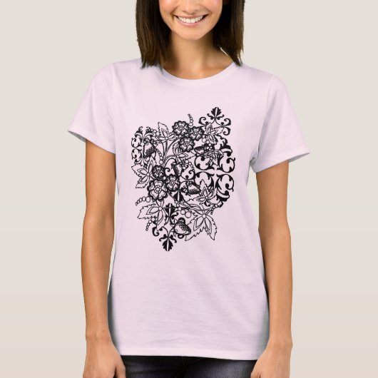 Black and White Bouquet T-shirt (Voorkant)